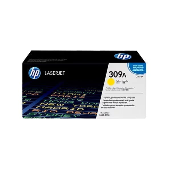 HP 309A Yellow Original LaserJet Toner Cartridge (Q2672A)