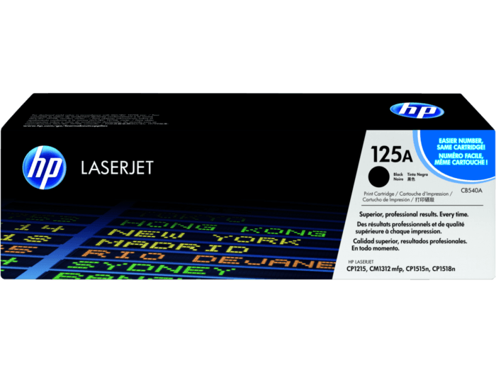 HP 125A Black Original LaserJet Toner Cartridge (CB540A)